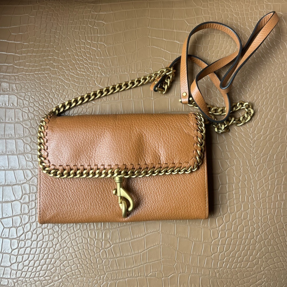 Rebecca Minkoff Edie Wallet On Chain Womens Bag Caramello One Size